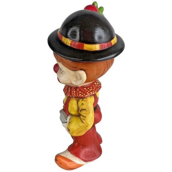 Handmade Ceramic Clown Figurine Holding Balloons Hand Painted Hobo Selling VTG - Picture 7 of 9